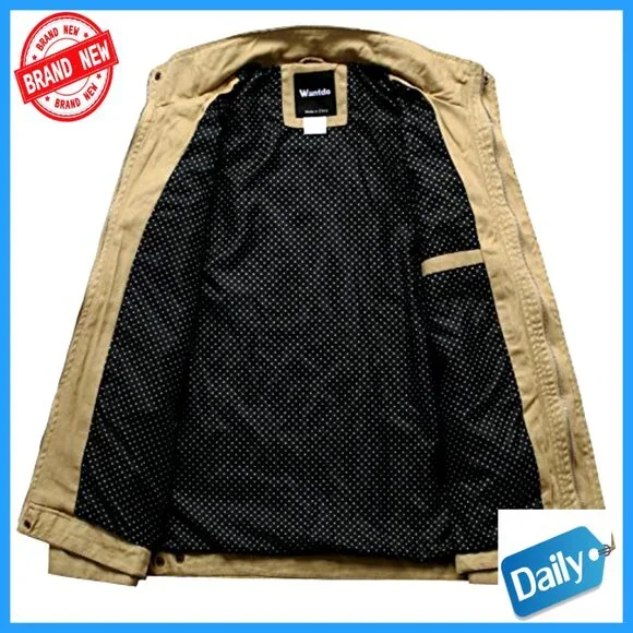 Lightweight Cotton Jacket Casual Field Coat Windbreaker Men's Military Style